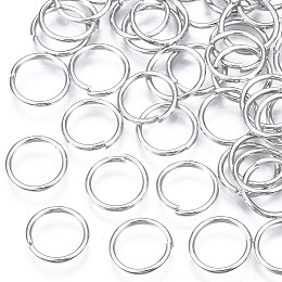 Honeyhandy Platinum Plated Brass Open Jump Rings, Cadmium Free & Nickel Free & Lead Free, 18 Gauge, 10x1mm, Inner Diameter: 8mm, about 52pcs/10g