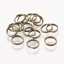 Honeyhandy Iron Split Rings, Double Loops Jump Rings, Cadmium Free & Nickel Free & Lead Free, Antique Bronze, 8x1.4mm, about 6.6mm inner diameter, about 700pcs/100g