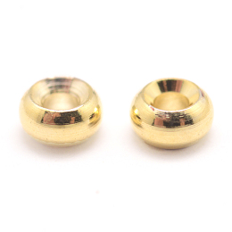 Honeyhandy Real 18K Gold Plated Brass Spacer Beads, Nickel Free, Flat Round, 4x2mm, Hole: 1.5mm