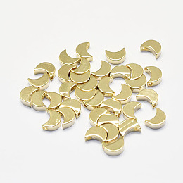 Honeyhandy Long-Lasting Plated Brass Charms, Real 18K Gold Plated, Nickel Free, Moon, 7x5.5x2.5mm, Hole: 1.5mm