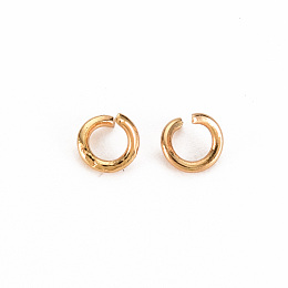 Honeyhandy Brass Jump Rings, Nickel Free, Real 18K Gold Plated, 4x0.8mm, 2.4mm inner diameter