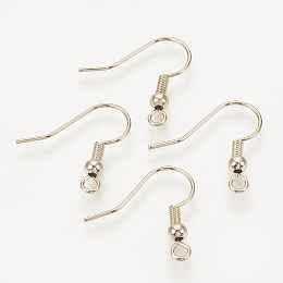 Honeyhandy Brass Earring Hooks, with Horizontal Loop, Nickel Free, Coffee Golden, 18.5x19x3mm, Hole: 1.5mm, Pin: 0.8mm