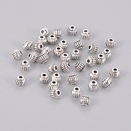 ARRICRAFT Tibetan Style Spacer Beads, Lead Free & Cadmium Free & Nickel Free, Lantern, Antique Silver, about 5mm in diameter, 4mm long, hole: 1.5mm