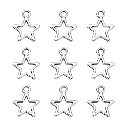 Honeyhandy Tibetan Style Alloy Charms, Star, Antique Silver, Lead Free & Cadmium Free & Nickel Free, 14.5x12x1mm, Hole:2mm