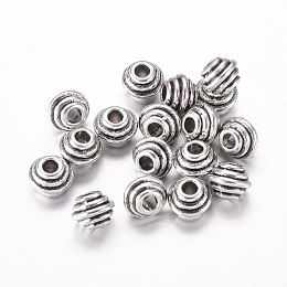 ARRICRAFT Tibetan Style Alloy Spacer Beads, Rondelle, Lead Free & Nickel Free & Cadmium Free, Antique Silver, 5x6.5mm, Hole: 2.5mm