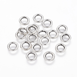 Honeyhandy Tibetan Style Alloy Antique Silver Beads, Ring, Lead Free & Cadmium Free and Nickel Free, Size: about 8mm in diameter,  1.5mm thick,  hole: 5mm