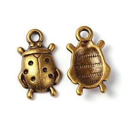 Honeyhandy Tibetan Style Alloy Pendants, Ladybug, Antique Bronze, Lead Free & Cadmium Free & Nickel Free, 17.5x11x4mm, Hole: 2mm