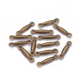 Honeyhandy Tibetan Style Bar Links connectors, Antique Bronze, Lead Free & Cadmium Free & Nickel Free, 18x3.5x3mm, Hole: 2mm