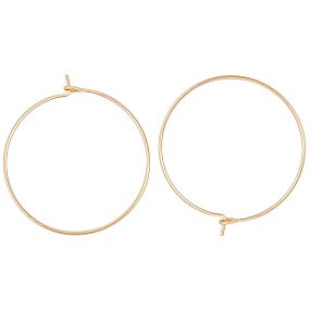 BENECREAT 30PCS 18K Gold Plated Round Earring Hoops Beading Earring Hoops for Valentine's Day, Anniversaries Gifts and Favors