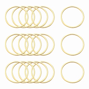 Honeyhandy Ion Plating(IP) 304 Stainless Steel Linking Ring, Nickel Free, Round Ring, Golden, 30x0.8mm