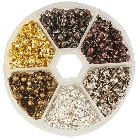 PandaHall Elite Multicolor Iron Round Spacer Beads with Box for Jewelry Making 8x4x3mm