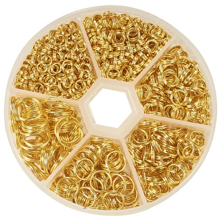 PandaHall Elite Golden Iron Split Rings Diameter 4-10mm Double Loop Jump Ring for Jewelry Making, about 900pcs/box