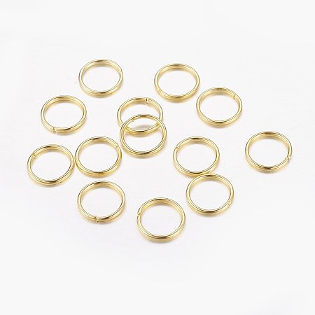 NBEADS 1000g Iron Jump Rings, Close but Unsoldered, Single Ring, Nickel Free, Golden Color, about 10mm, 1.0mm thick; about 8mm inner diameter, about 6600pcs/1000g
