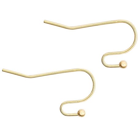 BENECREAT 80PCS 18K Gold Plated French Earring Hooks Dangle Earring Findings with Ball Dot for DIY Earring Making, 21x0.9mm