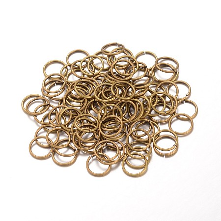 Honeyhandy Brass Jump Rings, Brass Jump Rings, Open Jump Rings, with Smooth Joining Ends, Nickel Free, Antique Bronze, 10x1mm, 18 Gauge, Inner Diameter: 8mm, about 263pcs/50g