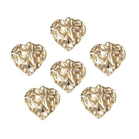 ARRICRAFT 30pcs Real Gold Plated Brass Heart Pendants for Earring, Bracelets, Necklace Making, Long-Lasting Plated, Nickel Free, 23.5x22.5x3mm, Hole: 2mm