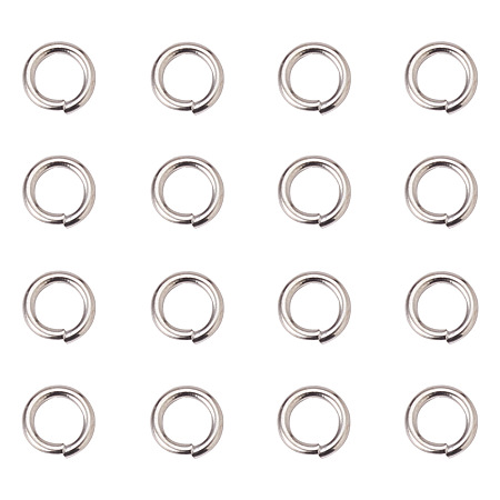 PandaHall Elite Platinum Diameter 6mm Brass Jump Rings Close but Unsoldered Jewelry Making Findings Nickel Free, about 490pcs/bag