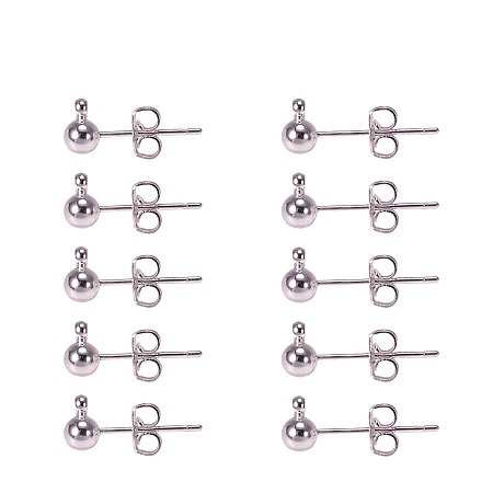 ARRICRAFT 20 Sets Silver Color Brass Post Earring Components Jewelry Findings