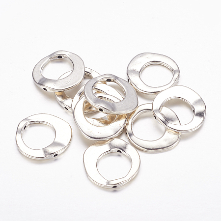 Honeyhandy Tibetan Style Irregular Ring Bead Frames, Cadmium Free & Nickel Free & Lead Free, Antique Silver, 20.5x20.5x3mm, Hole: 12mm