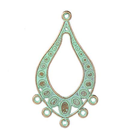 ArriCraft 10 Pcs Antique Bronze & Green Patina Drop Alloy Dangle Chandelier Component Links for DIY Jewelry Making