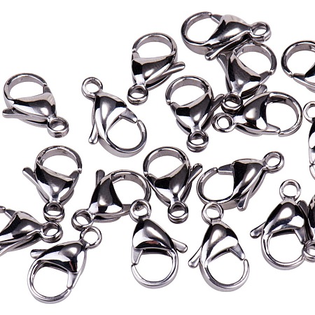 PandaHall Elite 304 Stainless Steel Nickel Free Lobster Claw Clasps Size 15x9x4mm for Jewelry Making