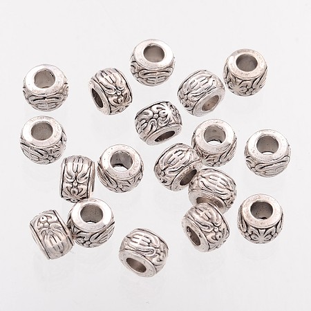 ARRICRAFT Rondelle Tibetan Style Spacer Beads, Lead Free & Nickel Free & Cadmium Free, Antique Silver, about 8mm in diameter, 5.5mm thick, Hole: 3.5mm