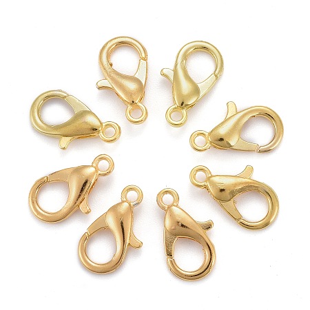 ARRICRAFT Zinc Alloy Lobster Claw Clasps, Parrot Trigger Clasps, Cadmium Free & Nickel Free & Lead Free, Golden, 14x8mm, Hole: 1.8mm