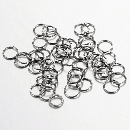 Honeyhandy Iron Open Jump Rings, Nickel Free, Gunmetal, 21 Gauge, 5x0.7mm, Inner Diameter: 3.6mm, about 2200pcs/100g