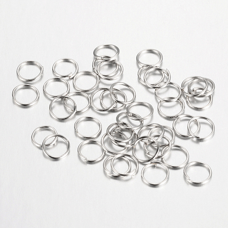 Honeyhandy Iron Open Jump Rings, Nickel Free, Platinum, 21 Gauge, 8x0.7mm, Inner Diameter: 6.6mm, about 1250pcs/100g