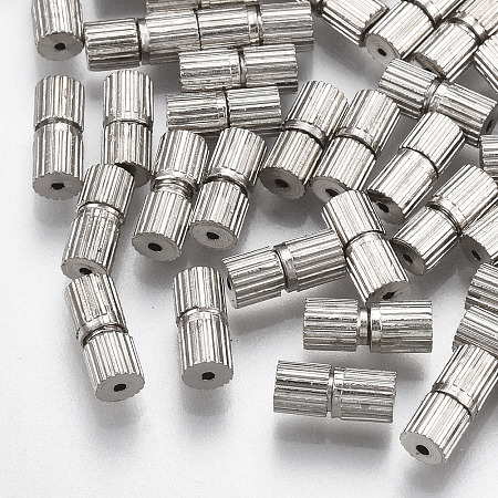 ARRICRAFT Iron Screw Clasps, Nickel Free, Platinum, 7x3mm, Hole: 0.6mm