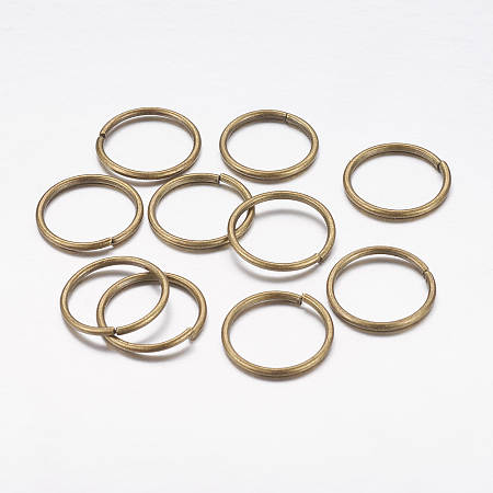 Honeyhandy Iron Jump Rings, Open Jump Rings, Cadmium Free & Nickel Free & Lead Free, Antique Bronze, 14x1.5mm, Inner Diameter: 11mm, about 360pcs/200g