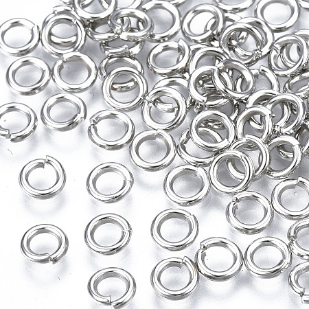 Honeyhandy Platinum Plated Brass Round Jump Rings Jewelry Findings Accessories, Cadmium Free & Nickel Free & Lead Free, 18 Gauge, 5x1mm, Inner Diameter: 3mm, about 120pcs/10g