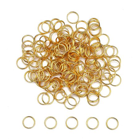 Honeyhandy Iron Split Rings, Double Loops Jump Rings, Nickel Free, Golden, 10x1.4mm, about 8.6mm inner diameter, about 208pcs/50g