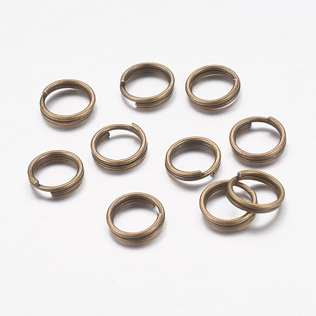 Honeyhandy Iron Split Rings, Double Loops Jump Rings, Cadmium Free & Nickel Free & Lead Free, Antique Bronze, 6x1.4mm, about 5.3mm inner diameter, about 950pcs/100g