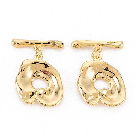 ARRICRAFT Brass Toggle Clasps, Nickel Free, Real 18K Gold Plated, Pendant: 18.5x16x3mm, Bar: 18.5x4x3mm, Hole: 1.5mm~1.8mm