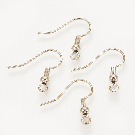 Honeyhandy Brass Earring Hooks, with Horizontal Loop, Nickel Free, Coffee Golden, 18.5x19x3mm, Hole: 1.5mm, Pin: 0.8mm