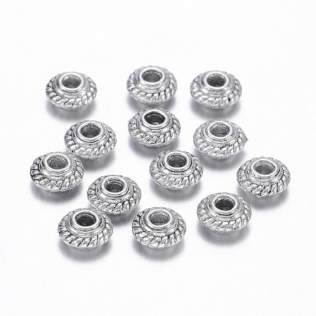 ARRICRAFT Tibetan Style Spacer Beads, Antique Silver, Lead Free and Nickel Free, 5x3mm, Hole:1.5mm
