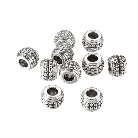 NBEADS 10 Pcs Antique Silver Large Hole Alloy European Beads Rondelle Charm Beads fit Bracelet Jewelry Making, Lead Free & Cadmium Free & Nickel Free
