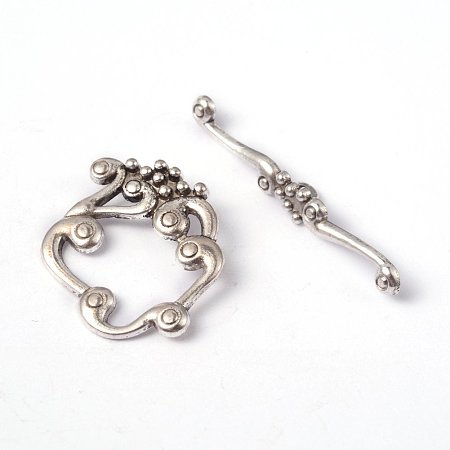 NBEADS 10 Sets Tibetan Style Toggle and Tbars Clasps for Jewelry Making, Lead Free Cadmium Free & Nickel Free, Antique Silver