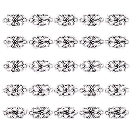 ARRICRAFT About 50pcs Tibetan Style Flower Antique Silver Tone Alloy Connectors Links for DIY Jewelry Making