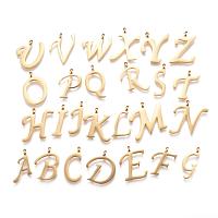 ARRICRAFT 26pcs 304 Stainless Steel Alphabet A-Z Letter Pendant Charms Loose Beads for Necklace Bracelet DIY Craft Jewelry Making, Golden
