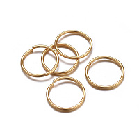 Honeyhandy 304 Stainless Steel Open Jump Rings, Real 24K Gold Plated, 18 Gauge, 12x1mm, Inner Diameter: 10mm