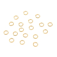 Arricraft Brass Open Jump Rings, Long-Lasting Plated, Round Ring, Real 18K Gold Plated, 21 Gauge, 5x0.7mm, Inner Diameter: 3.6mm