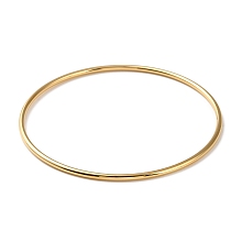 Honeyhandy Ion Plating(IP) 304 Stainless Steel Simple Plain Bangle for Women, Real 18K Gold Plated, Inner Diameter: 2-1/2 inch(6.5cm)