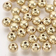 Honeyhandy CCB Plastic Beads, for DIY Jewelry Making, Round, Golden, 5x4.5mm, Hole: 1.2mm, about 8000pcs/500g