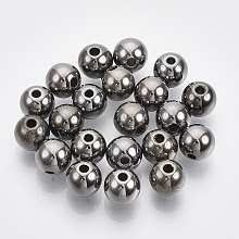 Honeyhandy CCB Plastic Beads, for DIY Jewelry Making, Round, Gunmetal, 8x7mm, Hole: 1.6mm, about 1900pcs/500g.