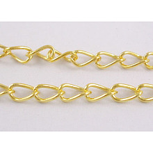 Honeyhandy Iron Twisted Chains, Unwelded, Golden, Ring: about 3.5mm wide, 5.5mm long, 0.5mm thick