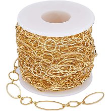 ARRICRAFT 10m/32.80 Feet Golden Chains, Brass Handmade Chains Nickel Free Chains 1 Roll Chains for Necklace Jewelry Accessories DIY Making