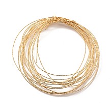 Honeyhandy Copper Wire for Jewelry Making, Textured Round, Real 18K Gold Plated, 20 Gauge, 0.8mm, about 16.40 Feet(5m)/Strand