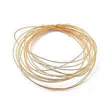 Copper Wire for Jewelry Making, Textured Round, Real 18K Gold Plated, 18 Gauge, 1mm, about 16.40 Feet(5m)/Strand